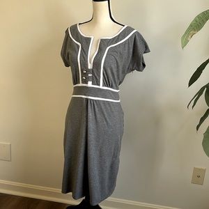 Suzabelle Retro Grey & White Short Sleeve Day Event Career  Dress   Size M